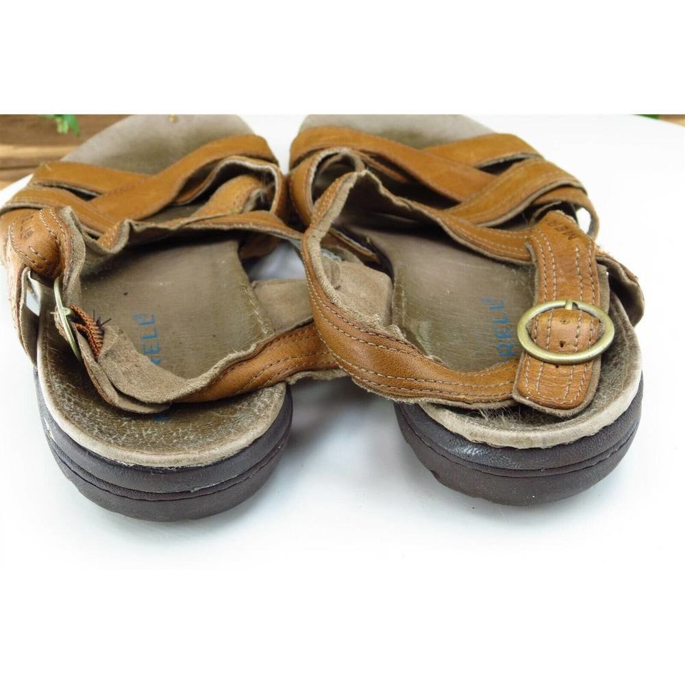 Merrell Sz 8 M Brown Strappy Leather Women Sandals Bassoon - Picture 5 of 7